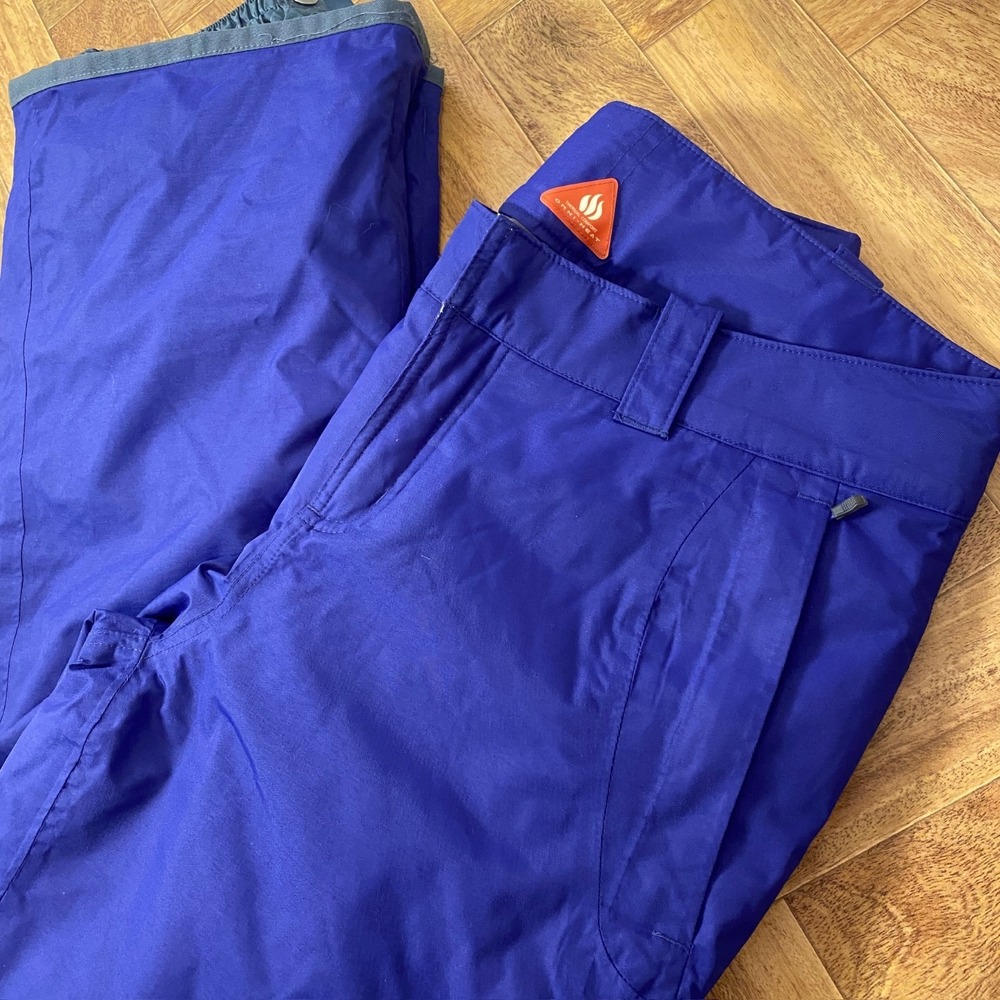 Columbia Snow Pants Womens L Blue Omni Heat Omni Tech Insulated Ski Winter